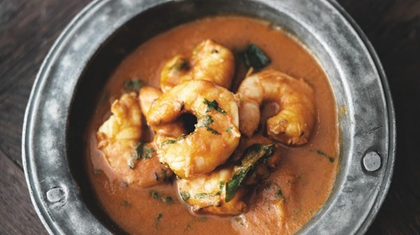 Andhra prawn curry (Veinchana royyalu)
