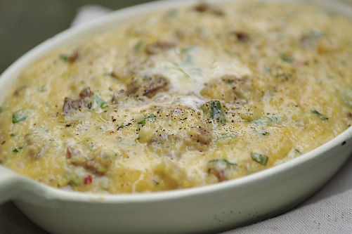 Andouille and Dijon polenta
