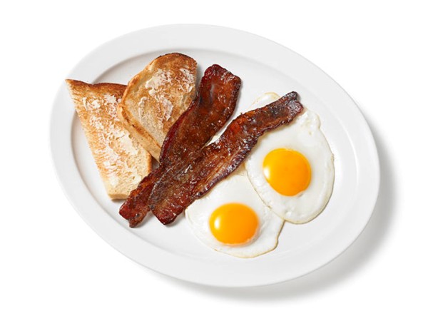 Andrea's coffee-glazed bacon with eggs