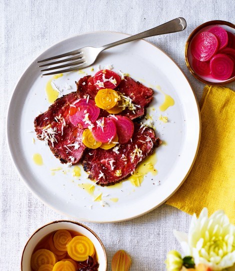 Andy Appleton's beef carpaccio with pickled beetroot and horseradish