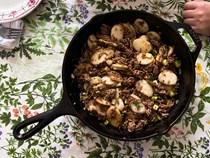 Andy Baraghani's ground meat stir-fry with Korean rice cakes