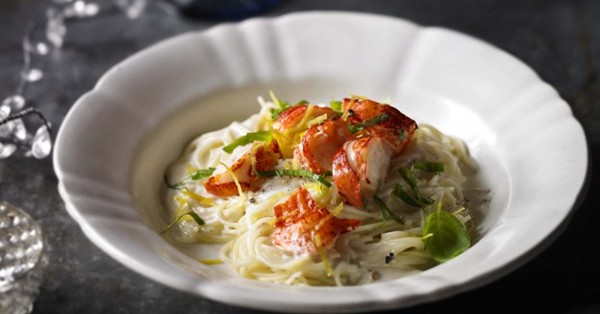 Angel hair pasta with lobster