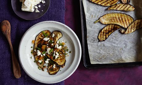 Angela Harnett's grilled aubergine with feta cheese, garlic and parsley