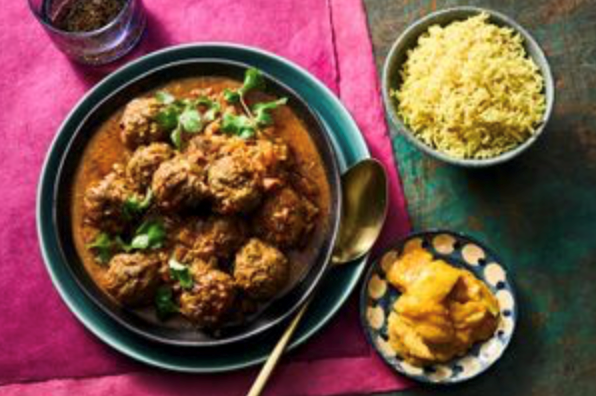 Anglo-Indian meatball curry with coconut rice