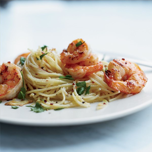 Angry shrimp spaghettini