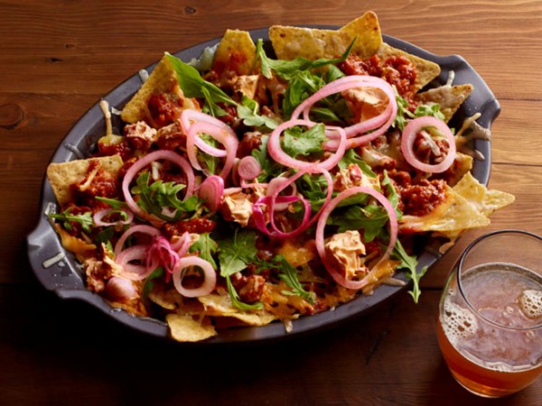 Anne Burrell's spicy sausage ragù nachos with pickled onions