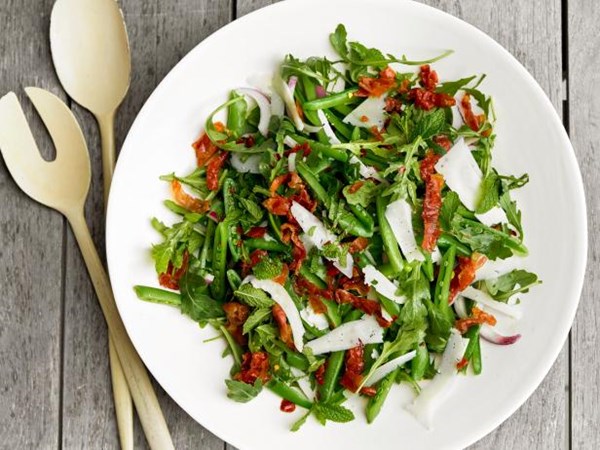 Anne's sugar snap pea salad with prosciutto 