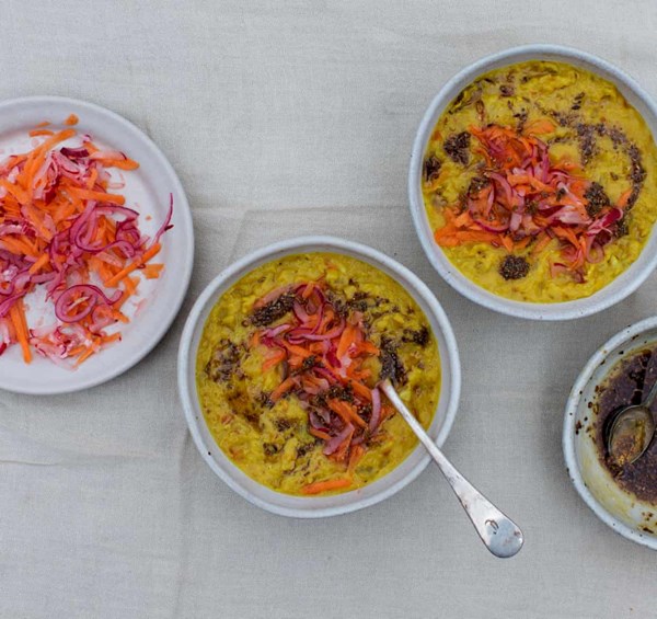 Any-way lentils with pickles and spiced butter