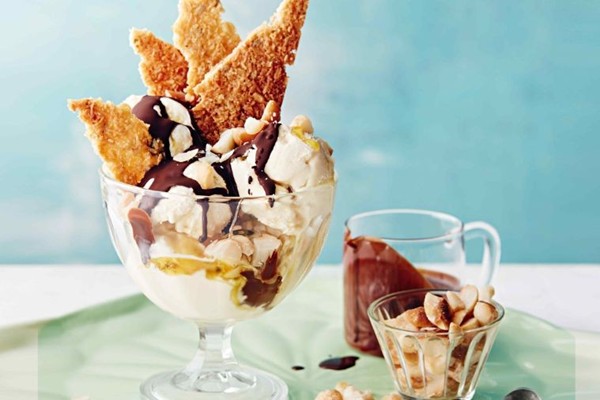 Anzac sundae with homemade ice magic