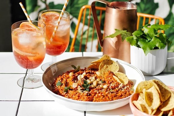 Aperol, cranberry and grapefruit spritz