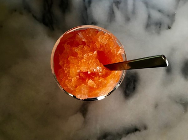 Aperol spritz granita