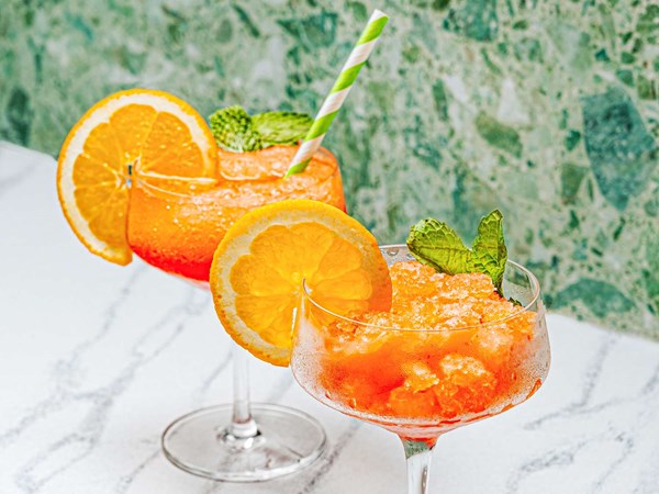 Aperol spritz granita 