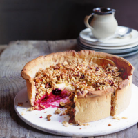 Apple & blackberry crumble pie