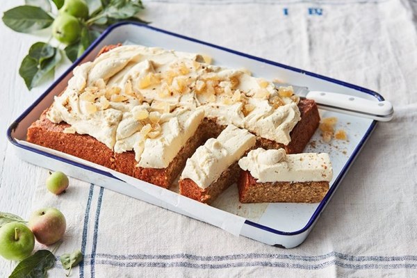 Apple & ginger pound cake with cream cheese frosting