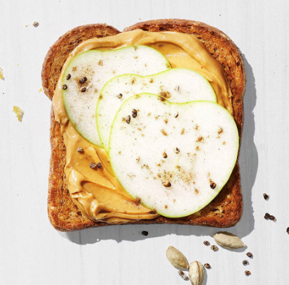 Apple & peanut butter toast