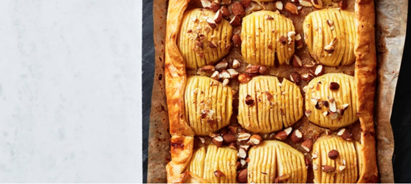 Apple, almond and syrup tart