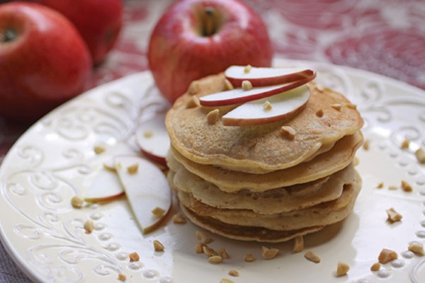 Apple-almond butter pancakes