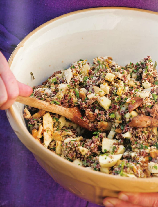 Apple and black pudding stuffing