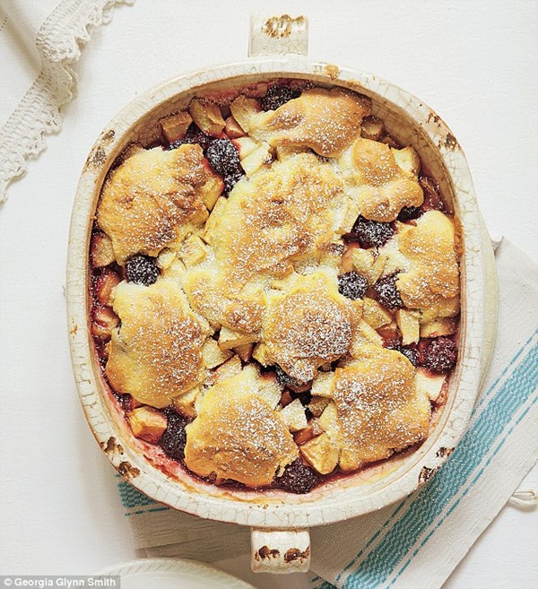 Apple and blackberry cobbler
