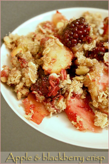 Apple and blackberry crisp