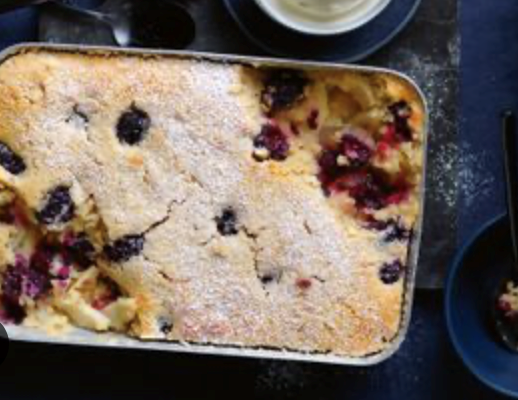 Apple and blackberry pudding