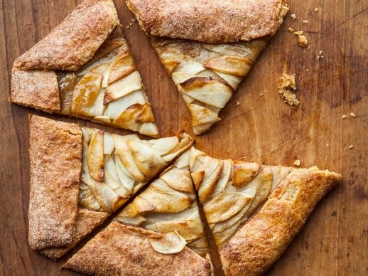 Apple-and-caramel aged Gouda crostata