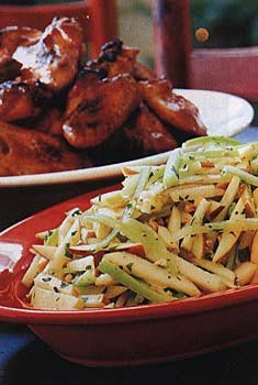 Apple and celery salad with peanuts