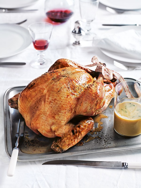 Apple and herb brined turkey with rosemary gravy