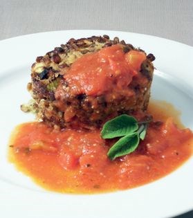 Apple and lentil bake