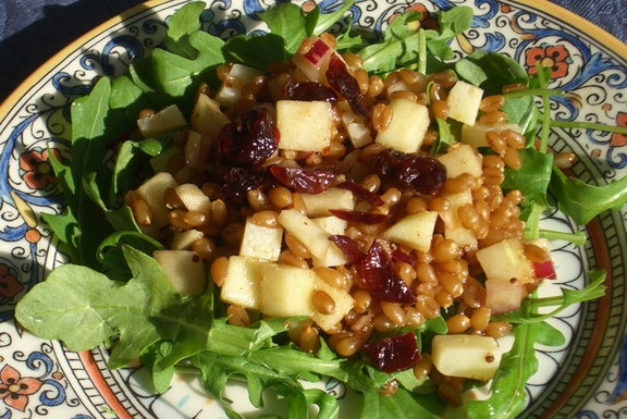 Apple and Manchego salad with wheatberries