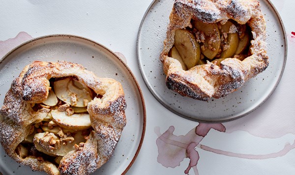 Apple and nut-butter puff pastry tarts