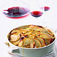 Apple and potato boulangère