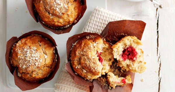 Apple and raspberry breakfast muffins