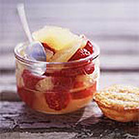 Apple and raspberry compote