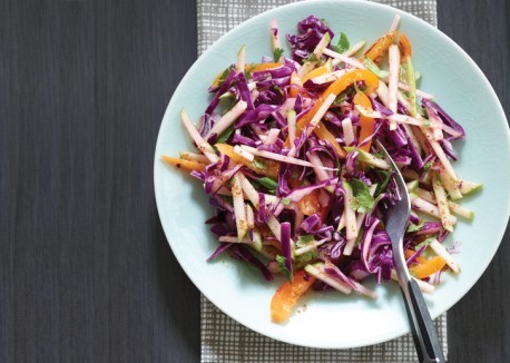 Apple and red cabbage slaw