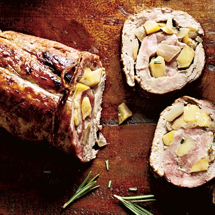 Apple and rosemary pork roulade