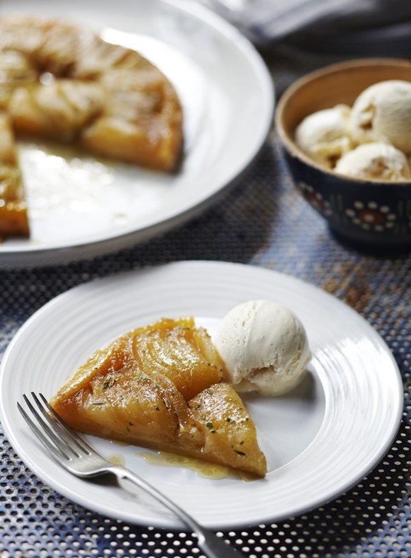 Apple and rosemary tarte Tatin