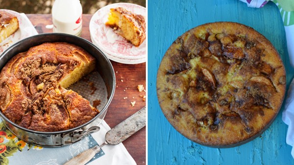Apple and saffron tea cake