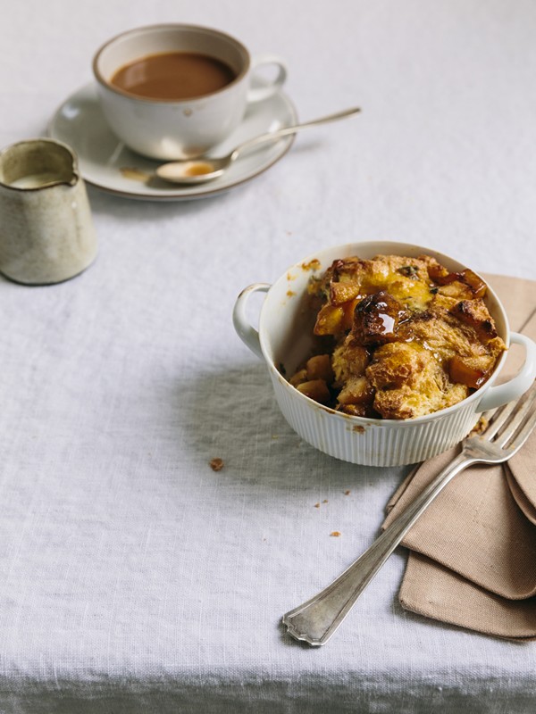 Apple blue cheese bread pudding