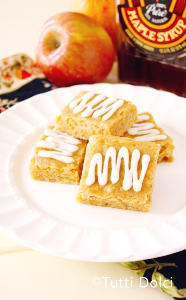 Apple, brown butter & maple blondies