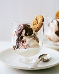 Apple-butter ice cream with ginger-chocolate ganache