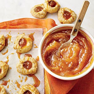Apple butter-walnut thumbprints