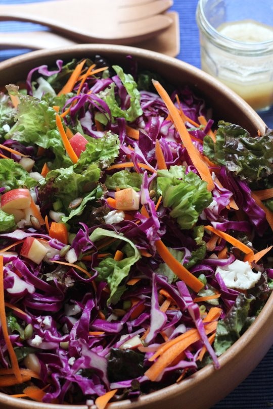 Apple cabbage salad with brown sugar cider vinaigrette