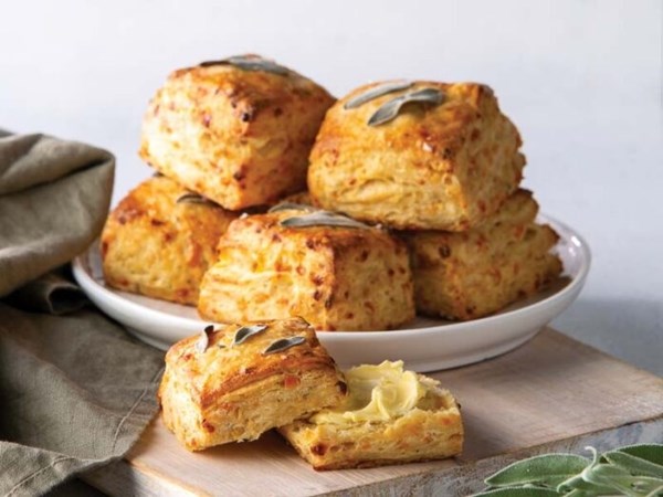 Apple-cheddar-sage biscuits