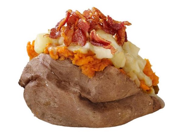 Apple-cheddar stuffed potatoes
