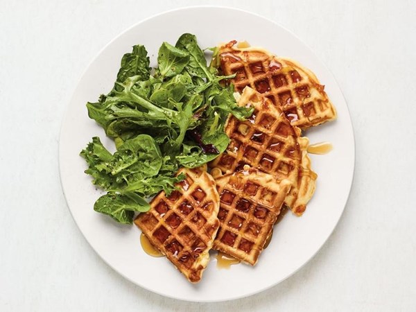 Apple-cheddar waffles