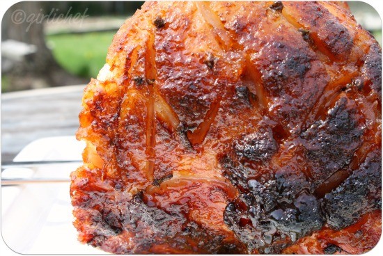 Apple-cherry-maple glazed ham