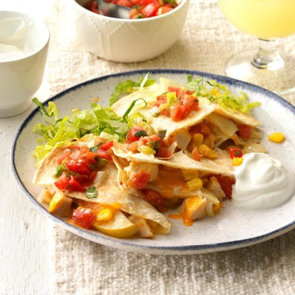 Apple chicken quesadillas 
