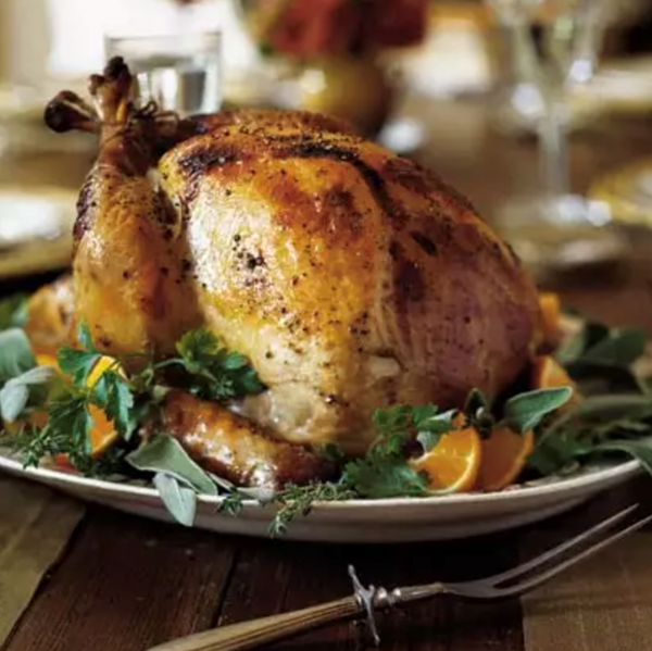 Apple cider-brined turkey with savory herb gravy