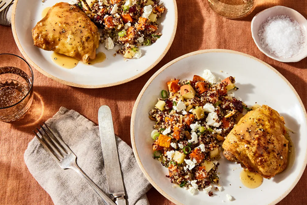 Apple cider chicken with butternut squash & quinoa salad in a multi-cooker